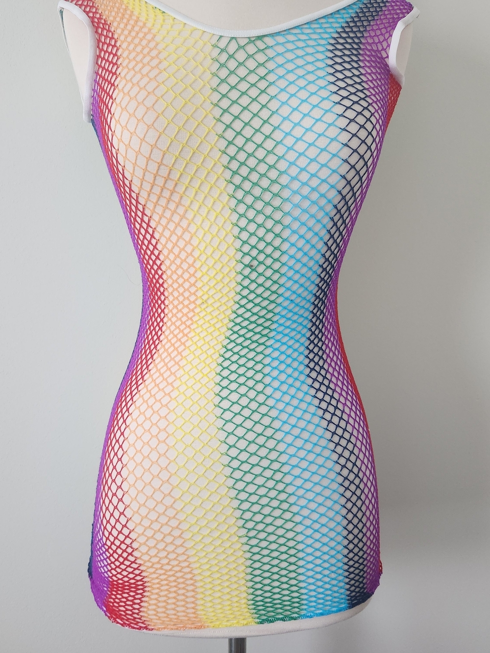Rainbow Fishnet Bodycon Swimsuit COVERUP